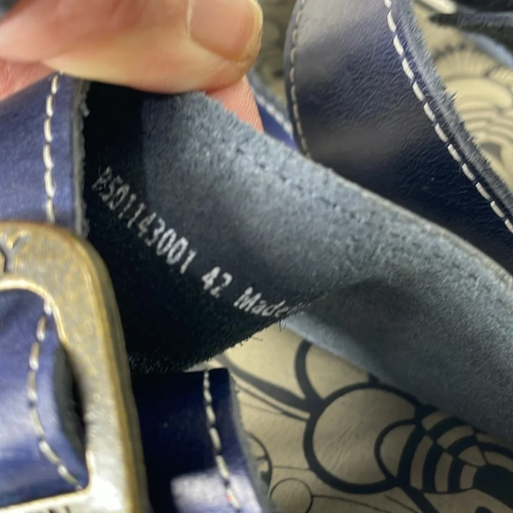 NWOT Fly London Women’s Blue Leather Sandals